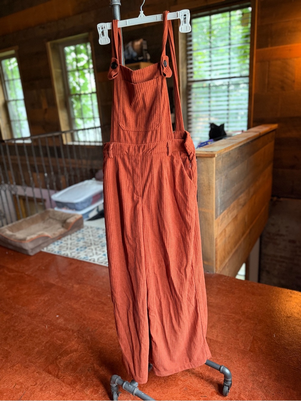 Cider Rust Orange Corduroy Overalls